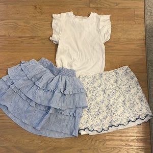 Franki girls skirt, skort and shirt set